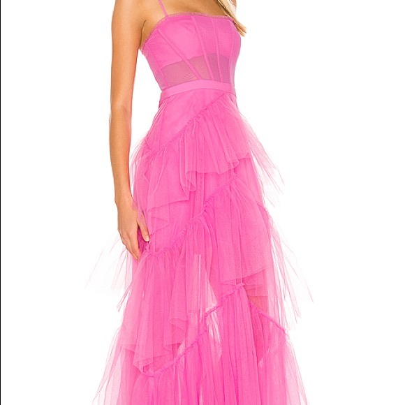 ISO BCBG pink flamingo tulle corset dress - Picture 1 of 3